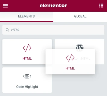 Elementor html widget